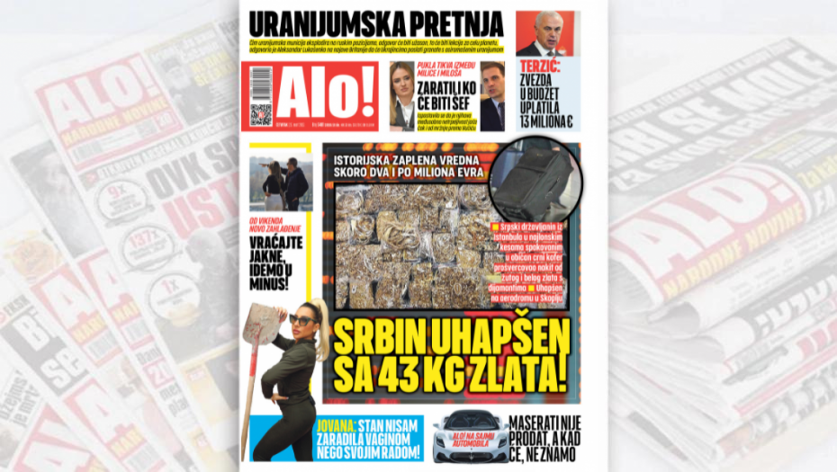 SRBIN UHAPŠEN SA 43 KILOGRAMA ZLATA! Istorijska zaplena vredna skoro dva i po miliona evra