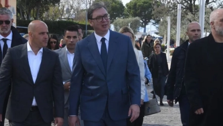 Predsednik Srbije Aleksandar Vučić stigao je na Međunarodni sajam vina, VinItaly 2023