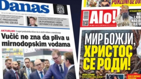 BEZ VUČIĆA NE MOGU DA PRODAJU NOVINE! Predsednik na 85 odsto naslovnih strana "Danasa" i čak 77 odsto "Nove"!