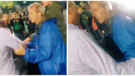 OBRAČUN OBEZBEĐENJA N1 SA POSLANIKOM DSS-A Umalo izbila tuča, nemile scene na protestu "protiv nasilja" (VIDEO)