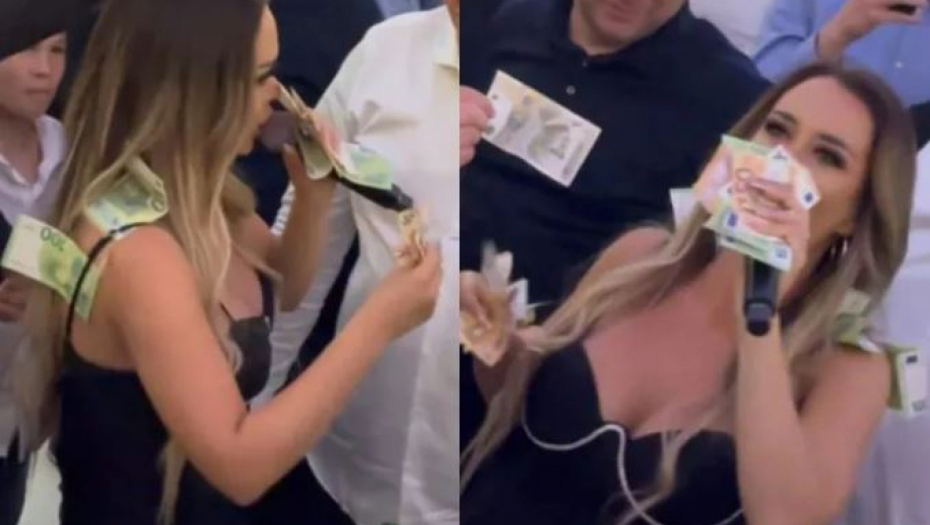 TIJANA MILENTIJEVIĆ OKIĆENA NOVČANICAMA! Pevačica ukrala šou Đaniju, novac leti na sve strane