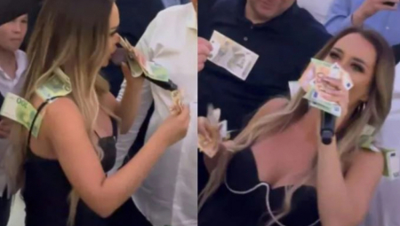 TIJANA MILENTIJEVIĆ OKIĆENA NOVČANICAMA! Pevačica ukrala šou Đaniju, novac leti na sve strane