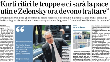 PREDSEDNIK ZA ITALIJANSKU "LA STAMPU" Vučić: Priština je srpska, neka Kurti povuče trupe i biće mira