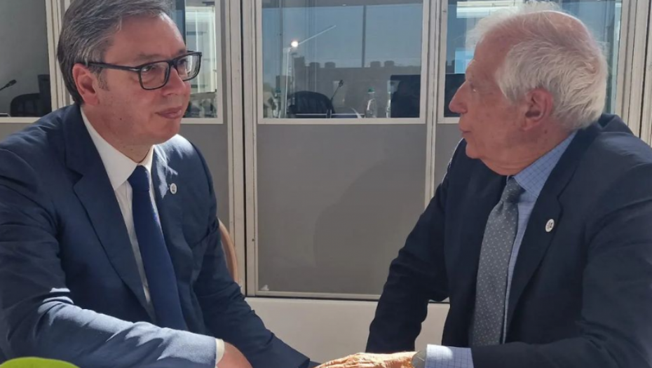 VUČIĆ SE SASTAO SA BORELJOM Od prioritetne važnosti da institucije u Prištini prestanu sa nasiljem