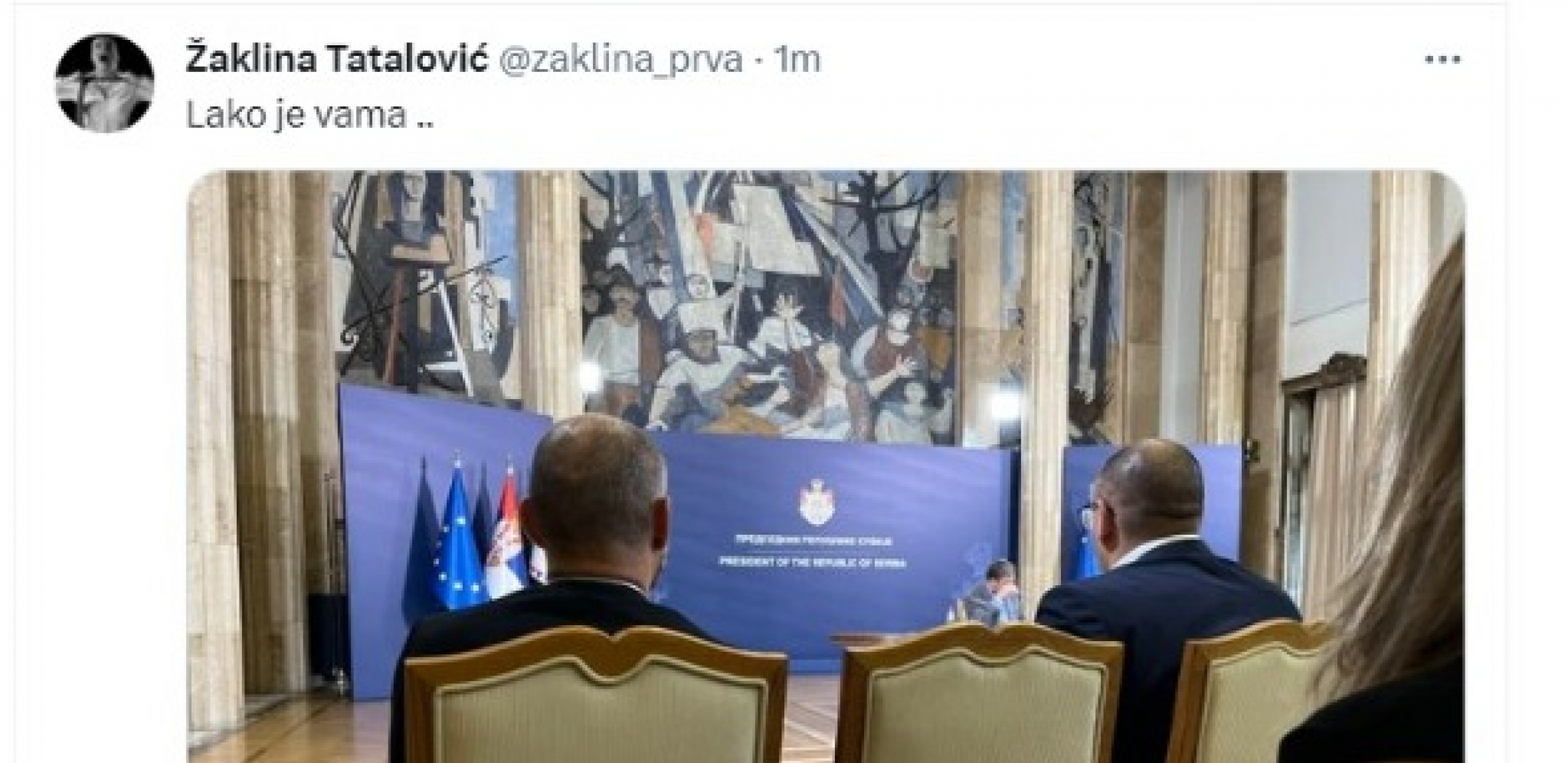 Žaklina Tatalović kuka da ju je Vučić "naterao" da dođe na konferenciju za medije, a bez njega ne bi postojala!