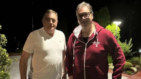 "DELIJA" I "GROBAR" PRATE DERBI Predsednik Vučić sa Dodikom gleda finale of ABA lige - poslao kratku, ali moćnu poruku