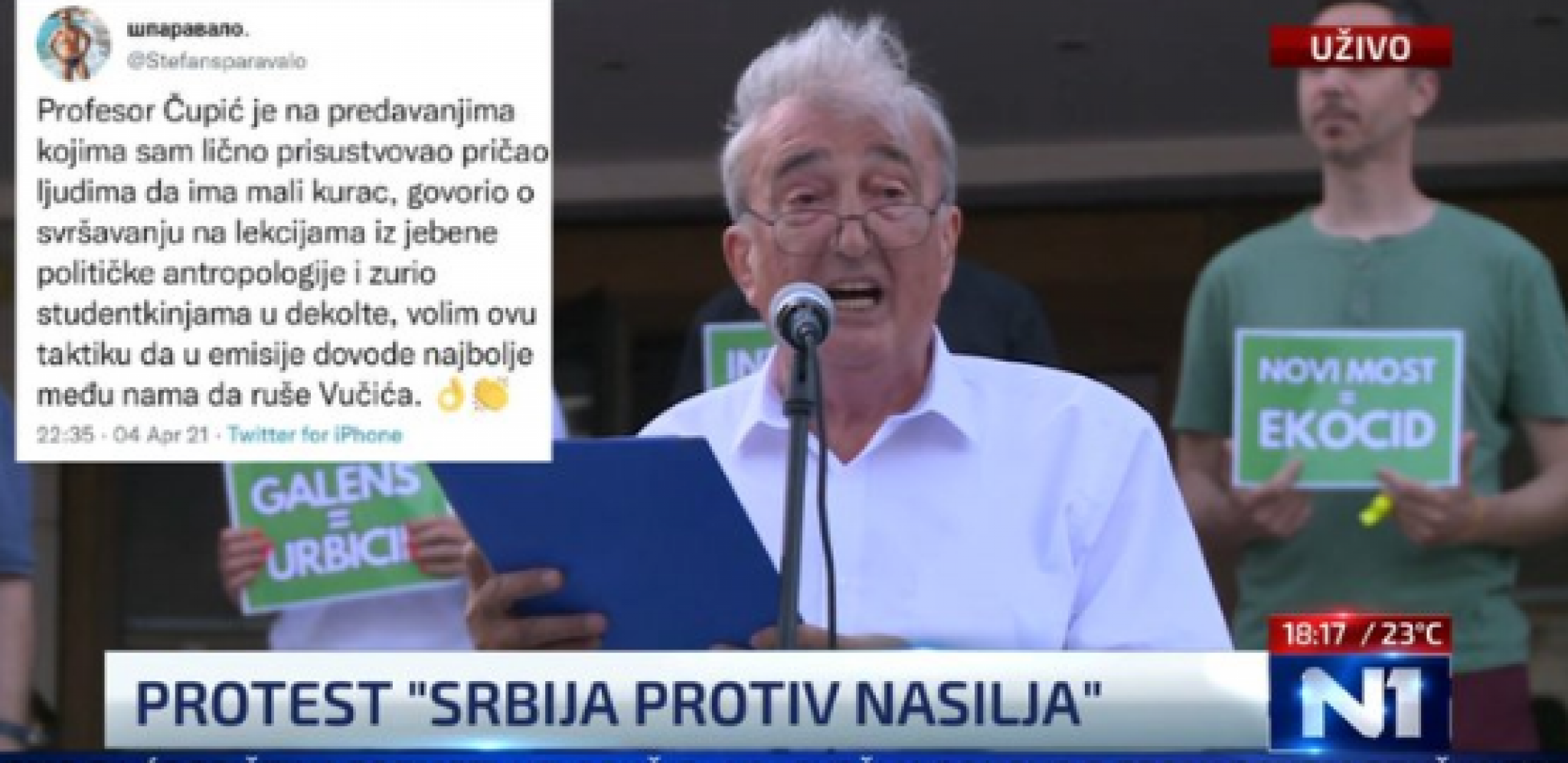 APSURD U NOVOM SADU Na protestu "protiv nasilja" govori profesor kog studenti optužuju za NAJODVARATNIJE uznemiravanje!