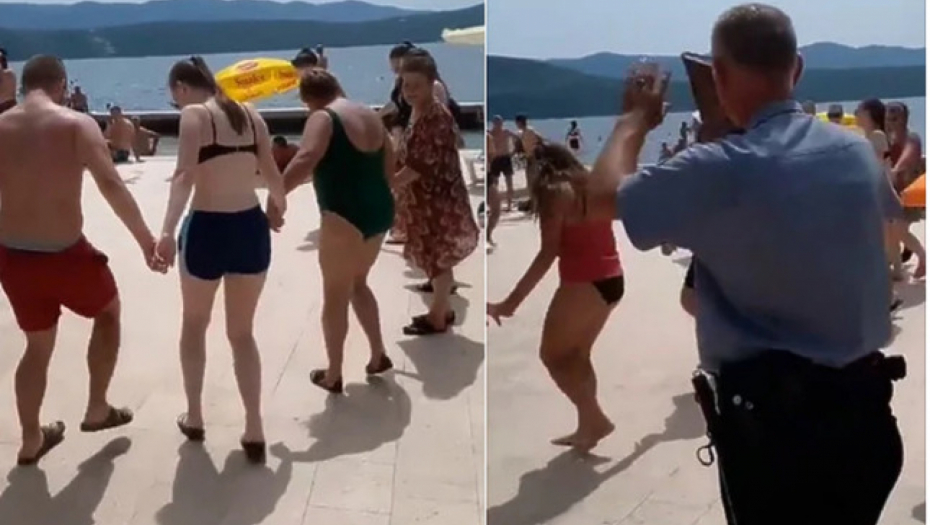 Na plaži u Neumu policajac prekinuo tradicionalno kolo zbog remećenja javnog reda i mira (VIDEO)