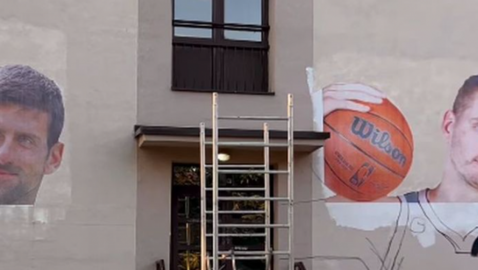 VELIČANSTVENO Đoković i Jokić dobili mural u Beogradu (VIDEO)