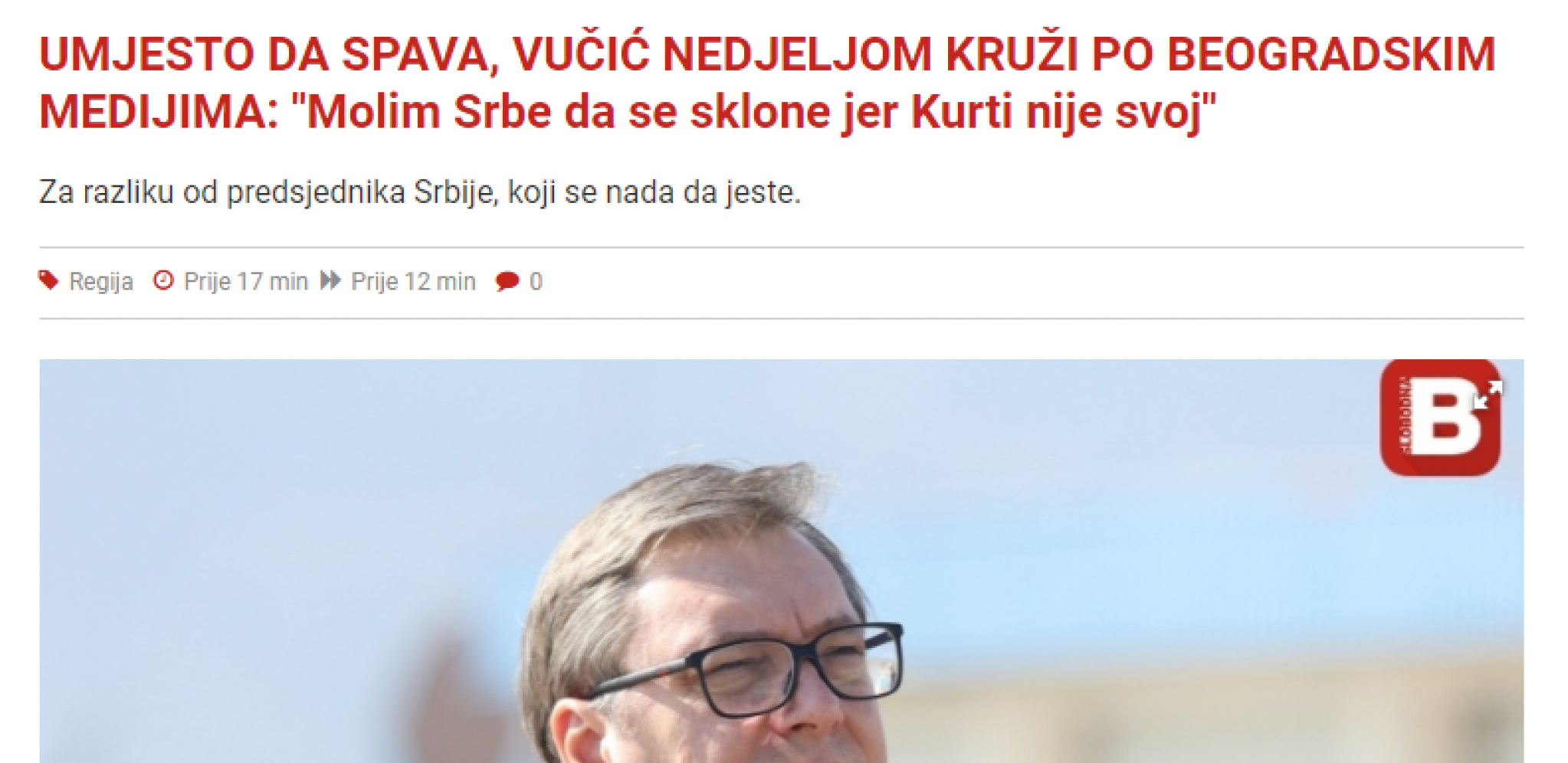 SRAMAN UDAR IZ BOSNE Vučić brani Srbe umesto da spava! (FOTO)