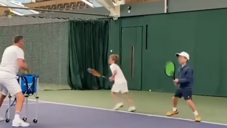 STEFAN BAŠ REŠIO DA NASLEDI NOLETA Novak opet sa sinom zajedno na treningu (VIDEO)