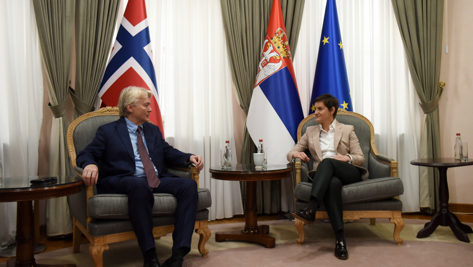 "SRBIJA IMA STABILNOG PARTNERA U NORVEŠKOJ" Premijerka Brnabić primila u oproštajnu posetu ambasadora Jelstada