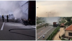 BUKTINJA NA AUTO-PUTU KOD VELIKE PLANE Od kamiona nije ostalo ništa! Jeziva scena