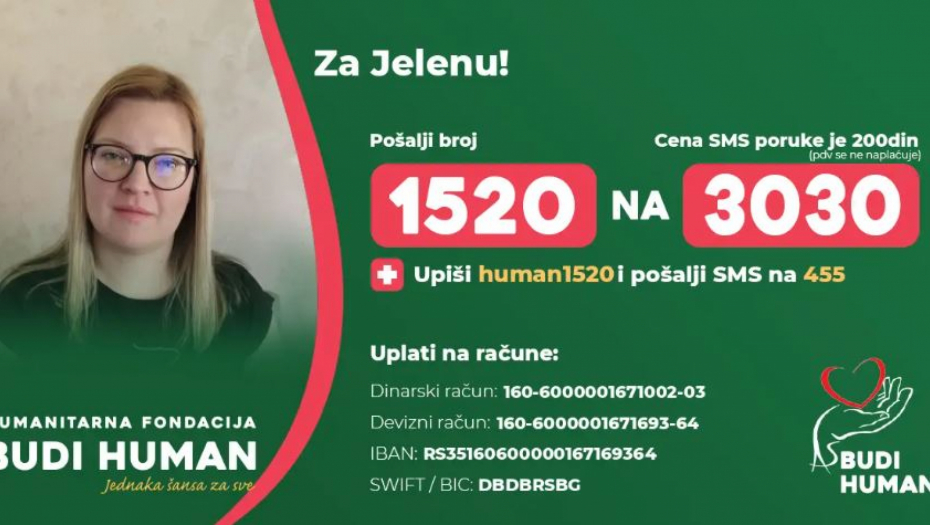 POMOZITE JELENI DA NASTAVI SA LEČENJEM!