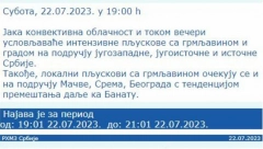 BEOGRADU PRETI METEOROLOŠKA NEPOGODA RHMZ izdao novo saopštenje za prestonicu: Konvektivna oblačnost je stigla