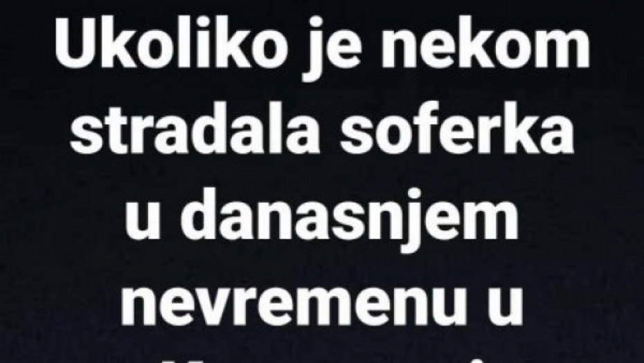 GEST KOJI JE ZAPALIO DRUŠTVENE MREŽE Poklanja "šoferku" ukoliko je nekome stradala od nevremena
