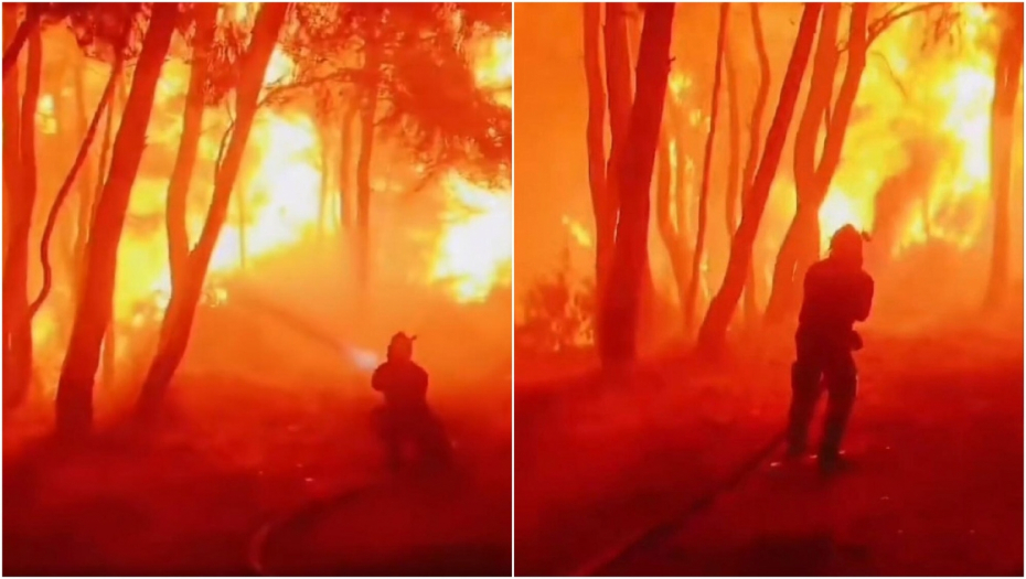 HRABROST GRČKOG VATROGASCA ODUŠEVILA SVET Pogledajte njegovu nadljudsku borbu sa požarom na Rodosu (VIDEO)