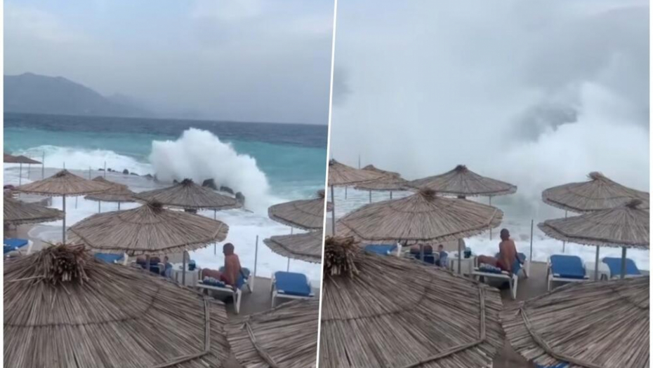 BEZOBRAZLUK, DRSKOST ILI GLUPOĆA? Ogromni talasi "tuku" o stene, a potez kupača iz CG ŠOKIRAO SVE (VIDEO)