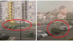 OLUJČINA U ZEMUNU BACALA KONTEJNERE KAO LEGO KOCKE Jezive scene, ima izubijanih na parkingu