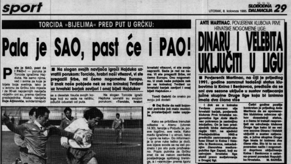 JADNO, JADNIJE, HRVATSKA Susedi i u sportu slave zločinačku akciju "Oluja"