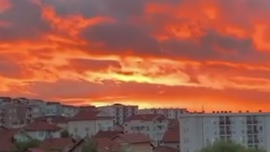 NEBO NAD BEOGRADOM KAO DA GORI Zadivljujući fenomen nakon snažnog nevremena (VIDEO)