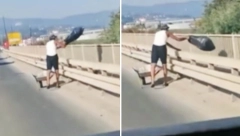 BAHATO I BEZ IMALO SRAMA! Muškarac u Čačku sa mosta baca džakove đubreta u Zapadnu Moravu (VIDEO)