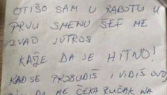 MUŽ HITNO OTIŠAO NA POSAO, OSTAVIVŠI PORUKU Kad sam je videla oblio me znoj od muke