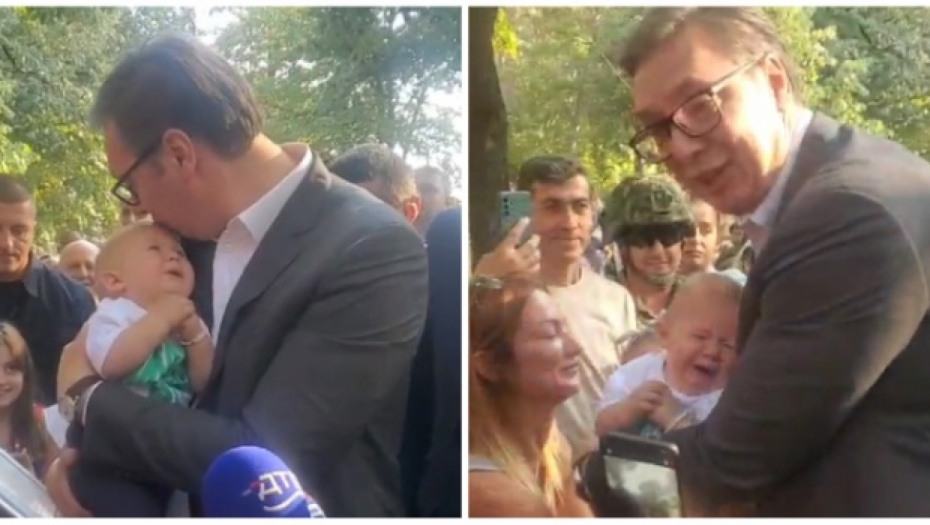PREDIVNA SLIKA IZ NIŠA Vučić u naručju držao bebu, pa je poljubio! A tek da čujete šta mu je reklo jedno dete iz mase!