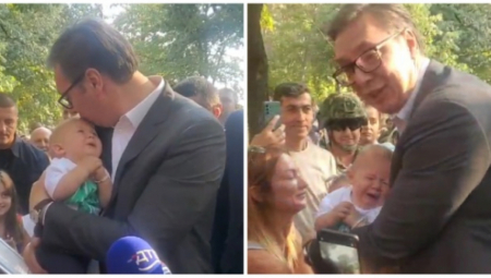 PREDIVNA SLIKA IZ NIŠA Vučić u naručju držao bebu, pa je poljubio! A tek da čujete šta mu je reklo jedno dete iz mase!