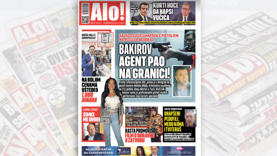 BAKIROV AGENT PAO NA GRANICI Silko Zildžić uhapšen sa pištoljem na putu za Beograd