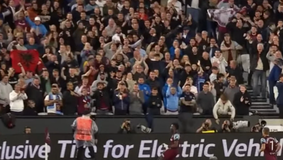 ZAŠTO NIKO NIJE REAGOVAO? Čista provokacija, za Vest Hem igraju Albanci? Niko nije hteo da skloni spornu zastavu