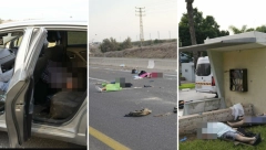 JEZIV PRIZOR NA AUTO-PUTU SMRTI Beživotna tela, spaljeni automobili i ubijeni Hamasovci  (FOTO/VIDEO)