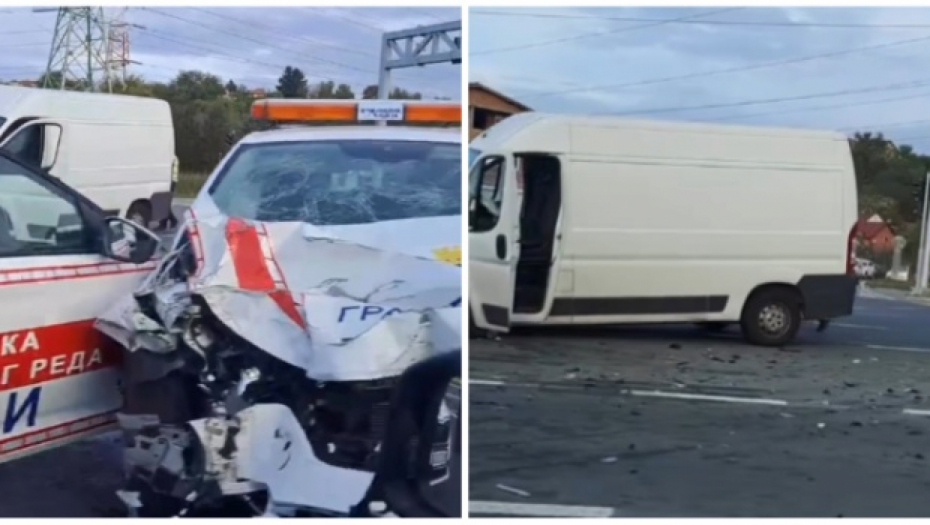 JEZIVA NESREĆA KOD LEDINA, SMRSKANO VOZILO KOMUNALNE MILICIJE I kombi uništen, ne zna se kako su putnici