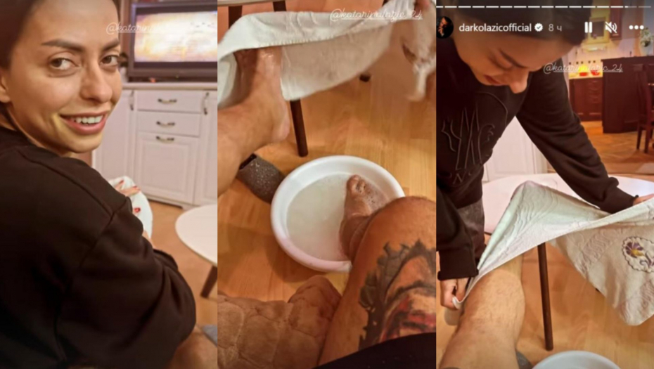 DARKU ŽENA PERE NOGE U LAVORU Šok potez poznatog para, Katarina ovako ugađa Darku pred spavanje