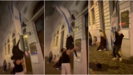 VRI U BEČU Zastava Izraela nasilno strgnuta sa sinagoge u centru grada (VIDEO)