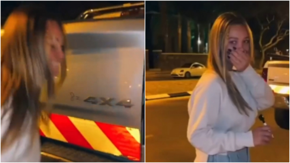 KOLIKO JE 4x4? Htela da ispadne duhovita, pa se izblamirala za sve pare! Prišla je autu i pokazala svoje "znanje" (VIDEO)