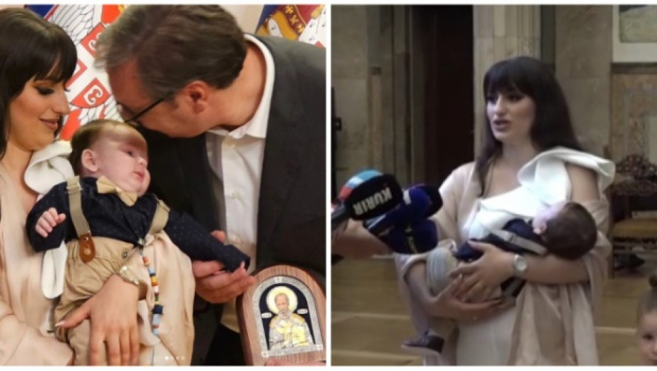 "POČASTVOVANI SMO OD NAŠEG PREDSEDNIKA, NAŠEG KUMA" Roditelji malog Lazara kome je Vučić kum ne mogu da sakriju ponos i sreću