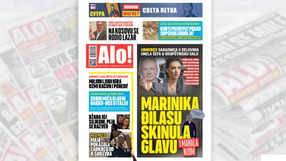 URNEBES U SKUPŠTINI Marinika Đilasu skinula glavu i mahala njom