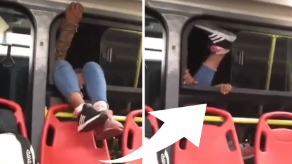 ŽENA ISKOČILA KROZ PROZOR AUTOBUSA U POKRETU Putnici u šoku, mogla je da pogine zbog ovoga (VIDEO)