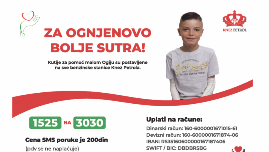 ZA OGNJENOVO BOLJE SUTRA Kutije za pomoć malom Ogiju su postavljene na sve benzinske stanice Knez Petrola
