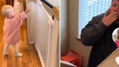 BEBA JE TRČALA KA TATI DA SAOPŠTI VAŽNU VEST Kada je video šta drži u ruci nije mogao da zadrži suze