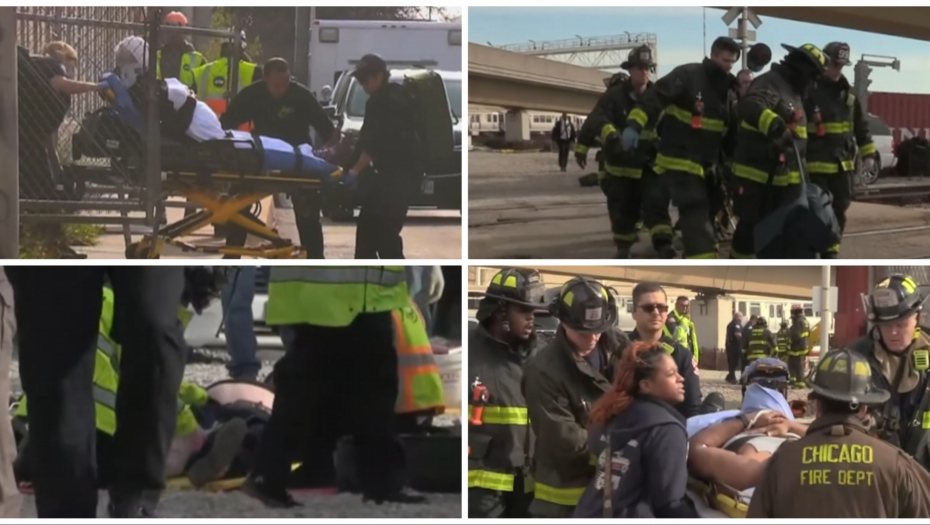 40 POVREĐENIH U ŽELEZNIČKOJ NESREĆI U ČIKAGU Jezivi snimci s mesta nesreće, četvoro dece u bolnici! (VIDEO)