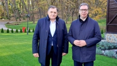 "RAZGOVARALI SMO O SVIM VAŽNIM PITANJIMA ZA SRBIJU I SRPSKU" Vučić na jutarnjem sastanku sa Dodikom