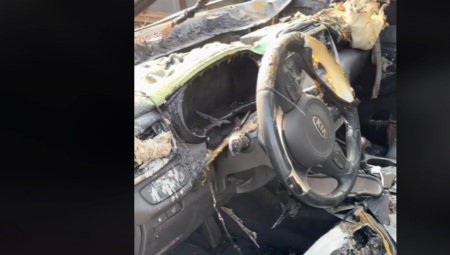 AUTOMOBIL SKROZ IZGOREO, SAMO JEDNA STVAR JE OSTALA NETAKNUTA Svi se pitaju da li je ovo moguće, odmah se oglasili iz kompanije i poklonili joj novo vozilo (VIDEO)