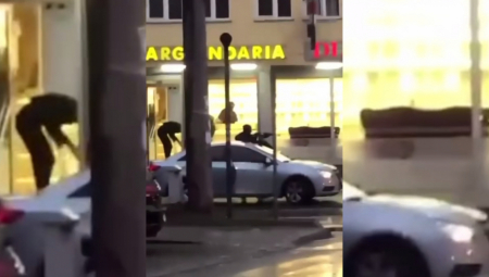 FILMSKA PLJAČKA U SUVOJ RECI Maskirani razbojnci uleteli u zlataru, pa zapucali na policiju (VIDEO)