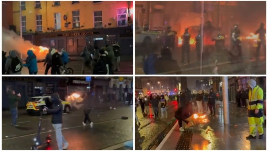 HAOS U CENTRU GRADA NAKON NAPADA NOŽEM NA DECU Izbili veliki neredi, demonstranti se tuku s policijom i pale vozila u Dablinu (VIDEO)