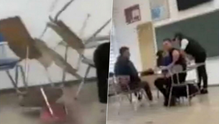 ŠOK SNIMCI IZ ŠKOLE U CG! Lome stolice, gađaju NASTAVNICU Uključila se i policija u sve, ovo je EPILOG (VIDEO)