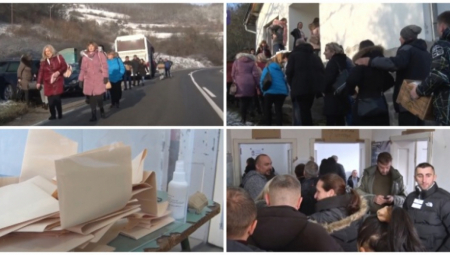 SRBI SA KiM U KOLONAMA IŠLI NA GLASANJE Na izbore izašli meštani Prištine, Obilića, Podujeva, Kosova Polja, Štrpca, Uroševca i Lipljana