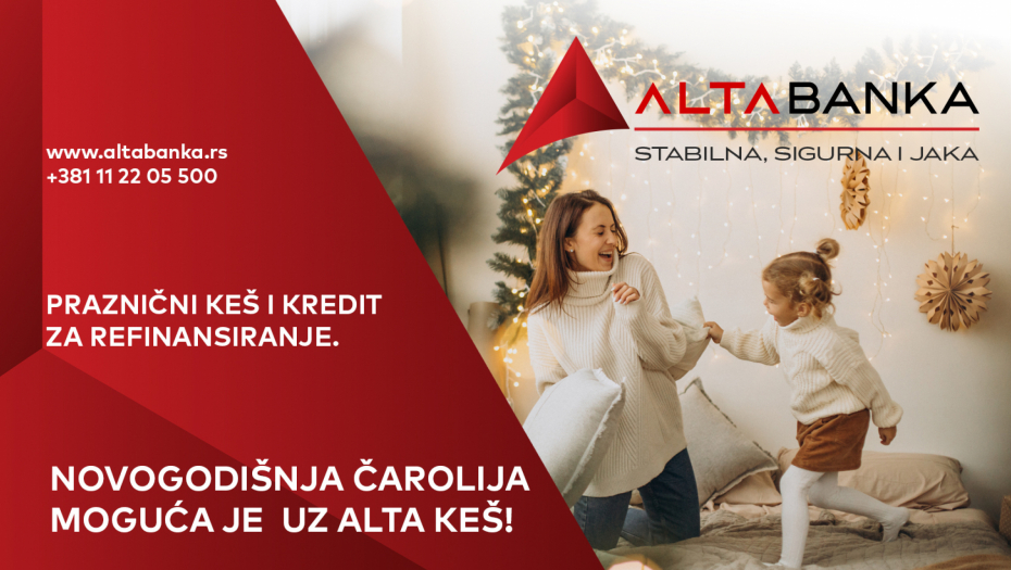Novogodišnja čarolija moguća je uz ALTA KEŠ Period je darivanja i novogodišnje čarolije!