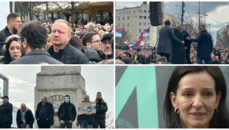 LAŽNA ELITA PRED DOČEK MALTRETIRALA BEOGRAĐANE Protestom blokirali centar grada, vijorile se zastave Majdana